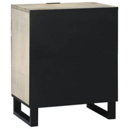 Berkfield Bedside Tables With Drawer White And Black - thumbnail 5