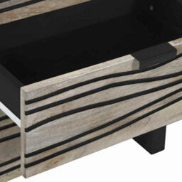 Berkfield Bedside Tables With Drawer White And Black - thumbnail 7