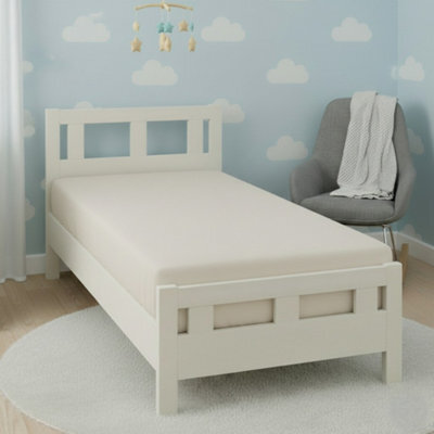 Flannelette Cot Bed Fitted Sheet Soft Brushed Cotton Bedding Comfort Cream - image 1