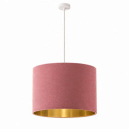 CGC Lighting Cgc Nila Luxury Mauve Velvet & Gold Inner Round Pendant Drum Lamp Shade - thumbnail 2