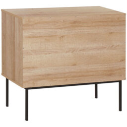 Beliani 2-Door Sideboard Natural Rattan Front With Black Legs 80 X 40 X 72 Cm - thumbnail 6