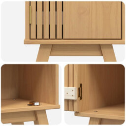 Berkfield Bathroom Cabinet Brown 35X30X159 Cm Solid Pine Wood - thumbnail 9
