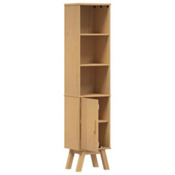 Berkfield Bathroom Cabinet Brown 35X30X159 Cm Solid Pine Wood - thumbnail 5