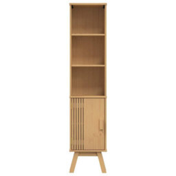 Berkfield Bathroom Cabinet Brown 35X30X159 Cm Solid Pine Wood - thumbnail 6