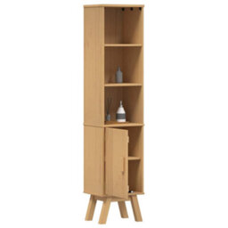 Berkfield Bathroom Cabinet Brown 35X30X159 Cm Solid Pine Wood - thumbnail 3