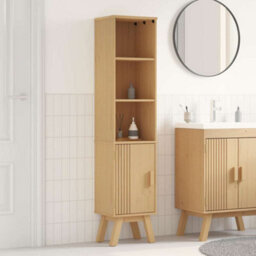Berkfield Bathroom Cabinet Brown 35X30X159 Cm Solid Pine Wood