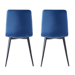 MCC Direct Dining Chairs Velvet Fabric Lexi Set Of 4 Blue By Mcc - thumbnail 3