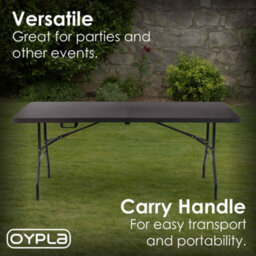Oypla Heavy Duty Folding Catering Garden Trestle Table - 6Ft, Rattan - thumbnail 5