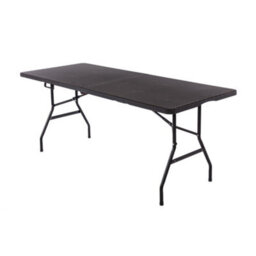 Oypla Heavy Duty Folding Catering Garden Trestle Table - 6Ft, Rattan - thumbnail 1