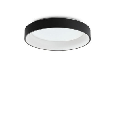 Ideal Lux Ziggy Round 60Cm Integrated Led Semi Flush Light Black, 3000K, Non-Dim - image 1