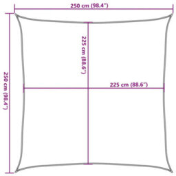 Vidaxl Sunshade Sail 160 G/m² Black 2.5X2.5 M Hdpe - thumbnail 3