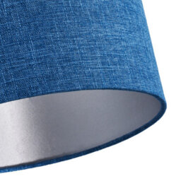 Happy Homewares Contemporary And Sleek 12 Inch Midnight Blue Linen Drum Lamp Shade 60W Maximum - thumbnail 3