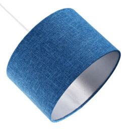 Happy Homewares Contemporary And Sleek 12 Inch Midnight Blue Linen Drum Lamp Shade 60W Maximum - thumbnail 4