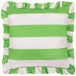 furn. Furn Palm Royale Stripe Ruffle Printed Outdoor Cushion, Green, 50 X 50Cm - thumbnail 1