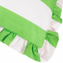 furn. Furn Palm Royale Stripe Ruffle Printed Outdoor Cushion, Green, 50 X 50Cm - thumbnail 3