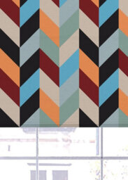 Lister Cartwright Roller Blind Blackout Color Block Chevron Blue/orange Easy Fit Child Safety Included  - 210 X 140 Cm - thumbnail 2