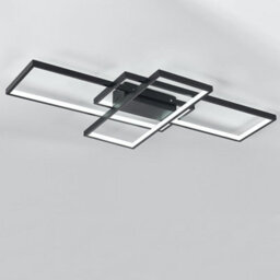 Living And Home Black Frame Neutral Style Rectangular Led Semi Flush Ceiling Light Fixture 110Cm Cool White - thumbnail 4
