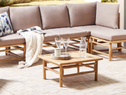 Beliani Garden Coffee Table Cerreto 55 Cm 64 Cm Bamboo Brown - thumbnail 2