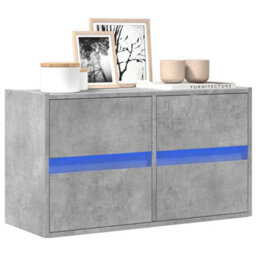 Berkfield Durable Tv Wall Cabinet With Led Lights Concrete Grey 80X31X45 Cm - thumbnail 2