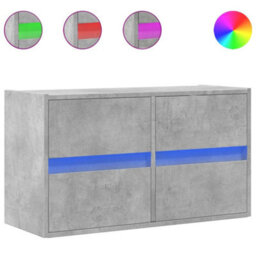Berkfield Durable Tv Wall Cabinet With Led Lights Concrete Grey 80X31X45 Cm - thumbnail 1