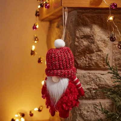 Samuel Alexander 16Cm Red Gonk With Bobble Hat Hanging Christmas Pendant Decoration - image 1