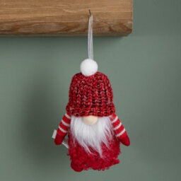 Samuel Alexander 16Cm Red Gonk With Bobble Hat Hanging Christmas Pendant Decoration - thumbnail 3