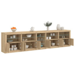 Vidaxl Sideboard With Led Lights Sonoma Oak 283X37X67 Cm - thumbnail 1