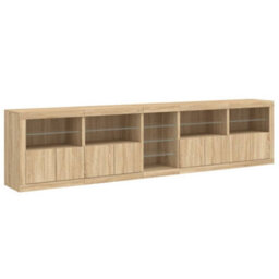 Vidaxl Sideboard With Led Lights Sonoma Oak 283X37X67 Cm - thumbnail 6
