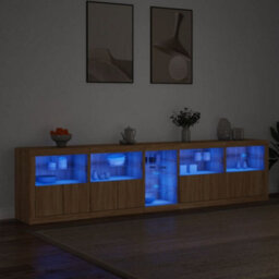 Vidaxl Sideboard With Led Lights Sonoma Oak 283X37X67 Cm - thumbnail 3