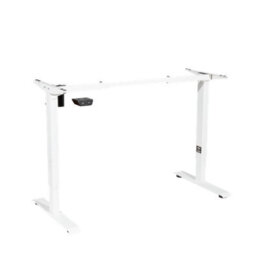 Dellonda Single Motor Adjustable Desk Frame, 70Kg Capacity, White - Dh64