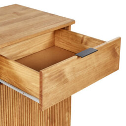 Beliani Light Brown Rustic Pine Sideboard - 2 Drawers 2 Doors, W100 X D45 X H90Cm - thumbnail 8
