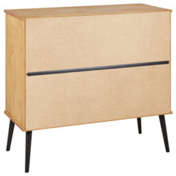 Beliani Light Brown Rustic Pine Sideboard - 2 Drawers 2 Doors, W100 X D45 X H90Cm - thumbnail 5
