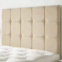 "Urban Textures Luxury 26"" High Linen Fabric Upholstered Sloane Design Bed Headboard - Sand" - thumbnail 1