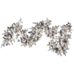 Beliani Pre-Lit Snowy Christmas Garland 180 Cm White Sundo