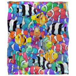 Royce Mcclure Silky Humbugs And Clownfish Supersoft Blanket Multicoloured (152Cm X 127Cm)