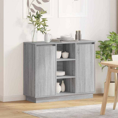 Berkfield Sideboard With Led Grey Sonoma 90X32X75 Cm Engineered Wood - image 1