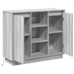 Berkfield Sideboard With Led Grey Sonoma 90X32X75 Cm Engineered Wood - thumbnail 6