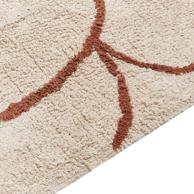 Beliani Rug Avdan Beige 200 X 200 Cm Cotton - image 1