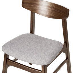 Beliani Set Of 2 Dining Chairs Smiley Wood Brown/ Grey - thumbnail 6