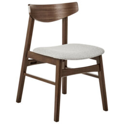 Beliani Set Of 2 Dining Chairs Smiley Wood Brown/ Grey - thumbnail 4