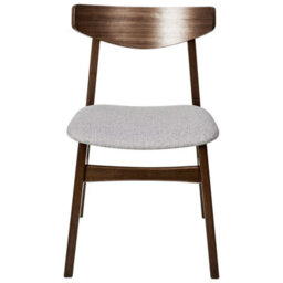 Beliani Set Of 2 Dining Chairs Smiley Wood Brown/ Grey - thumbnail 5