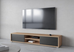 Arte Chic Frida 40 Floating Tv Cabinet 1800mm In Light Oak & Anthracite - Contemporary Media Unit H320mm D360mm - thumbnail 9