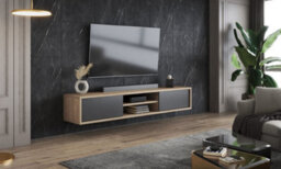 Arte Chic Frida 40 Floating Tv Cabinet 1800mm In Light Oak & Anthracite - Contemporary Media Unit H320mm D360mm - thumbnail 8
