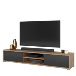 Arte Chic Frida 40 Floating Tv Cabinet 1800mm In Light Oak & Anthracite - Contemporary Media Unit H320mm D360mm - thumbnail 4