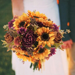 Amorly 3 Bundles Fall Artificial Flowers Bouquet, Fake Sunflowers Flowers For Thanksgiving Harvest Home Table Vase Decor - thumbnail 3