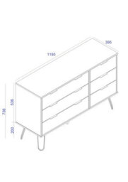 Core Products Augusta Industrial Grey 3+3 Drawer Wide Chest H73.6Cm X W119.3Cm X D39.5Cm - thumbnail 7
