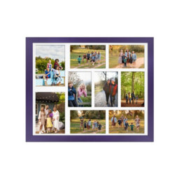 AK Frames 20X16 Purple Sleek Multi Photo Frame With White Mount - Holds 9 Apertures (2X) 7X5, (7X) 6X4 Photos - thumbnail 1