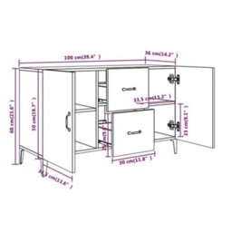 Vidaxl Sideboard Grey Sonoma 100X36X60 Cm Engineered Wood - thumbnail 3