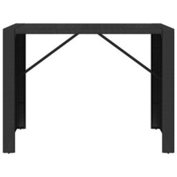 Berkfield Bar Table With Glass Top Black 145X80X110 Cm Poly Rattan - thumbnail 3