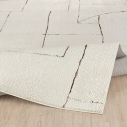 Livabliss Freud-Modern Ivory Brown High Pile Living Dining Bedroom Rug 200 X 275 Cm Easy Care, Non Shedding - thumbnail 4